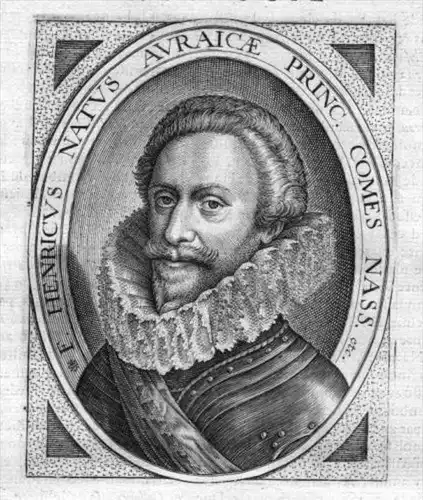 Friedrich Heinrich v. Oranien Kupferstich Portrait engraving gravure