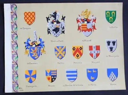 Marquais Masin Martin Masselis Massiet Merlin Blason Wappen Heraldik