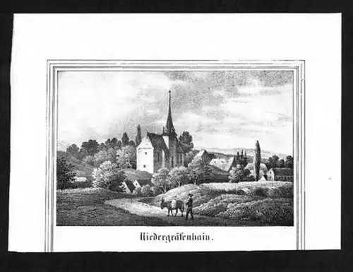 Niedergräfenhain Geithain Leipzig Lithographie