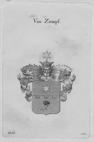 Zumpf Wappen Adel coat of arms heraldry Heraldik crest Kupferstich