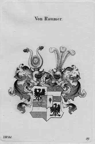Raumer Wappen Adel coat of arms heraldry Heraldik crest Kupferstich