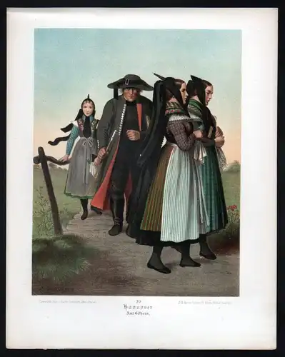 Hannover Amt Gifhorn - original Farb-Lithographie - Bildgröße ca. 26 x 20 cm von Albert Kretschmer (1825-189