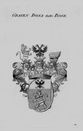 Dona Rose Wappen Adel coat of arms heraldry Heraldik crest Kupferstich