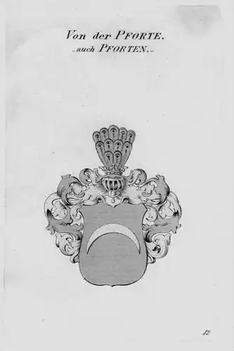 Von der Pforte Wappen Adel coat of arms heraldry Heraldik Kupferstich