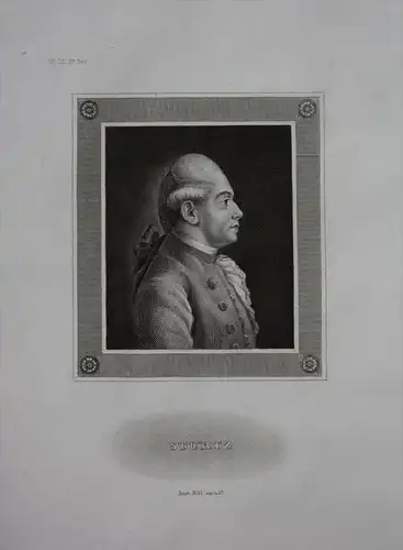 Helfrich Peter Sturz Sturtz Schriftsteller engraving  Portrait