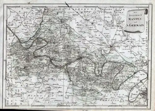 Der District Mantes und S. Germain - Mantes-la-Jolie Saint-Germain-en-laye - carte gravure map Karte engraving