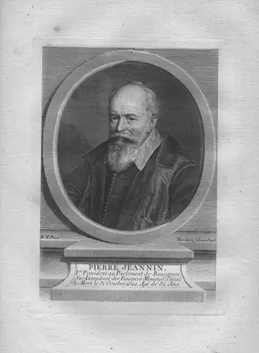 Pierre Jeannin - Pierre Jeannin (1540 - 1622) lawyer Diplomat Staatsmann Frankreich Kuperstich Portrait