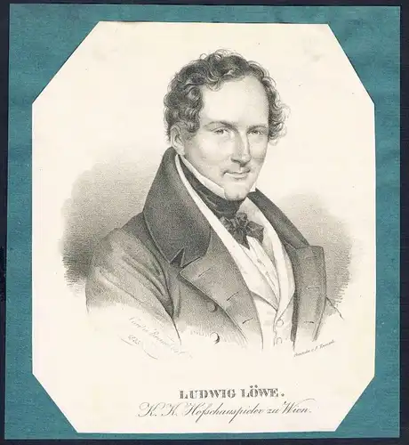 Ludwig Löwe Schauspieler Wien Lithographie Portrait Litho