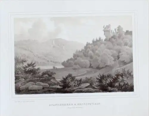 Burg Spangenberg Erfenstein Esthal Lithographie