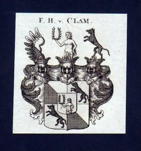 Freiherr v. Clam Klam Heraldik Kupferstich Wappen
