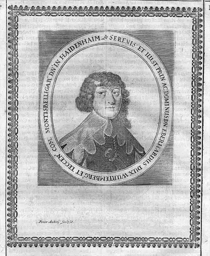 Eberhard III Württemberg (1614-1674) Herzog Kupferstich Portrait engraving