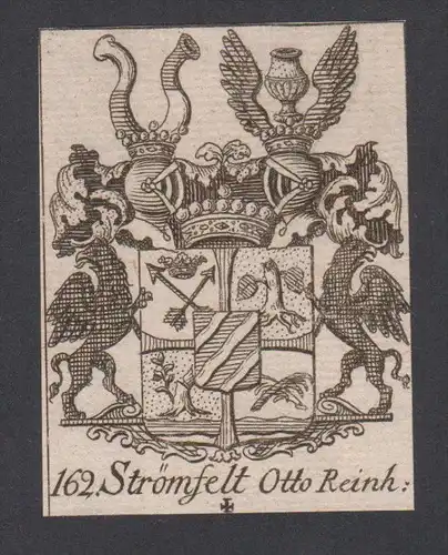 Stromfelt Otto Wappen vapen coat of arms Genealogie Heraldik Kupferstich
