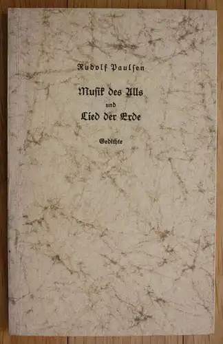 um 1950 Rudolf Paulsen Musik des Ulls und Lied der Erde Gedichte Erste Ausgabe