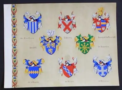 Bouchiers Boucq Bourlon Boussay Bours Bourre Blason Wappen Heraldik