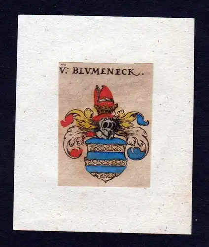 h. von Blumeneck Wappen Adel coat of arms heraldry Heraldik Kupferstich