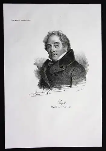 Jean Pierre Pages Politiker politician Frankreich Lithographie Portrait