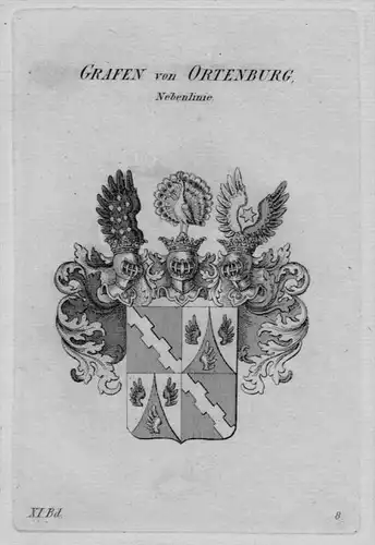 Ortenburg Wappen Adel coat of arms heraldry Heraldik crest Kupferstich