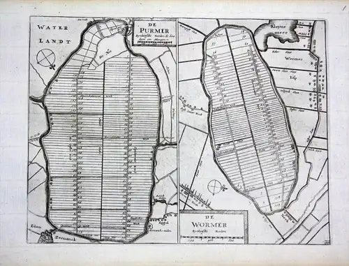 - Purmer Wormer Wormerland Holland gravure engraving Ratelband map carte