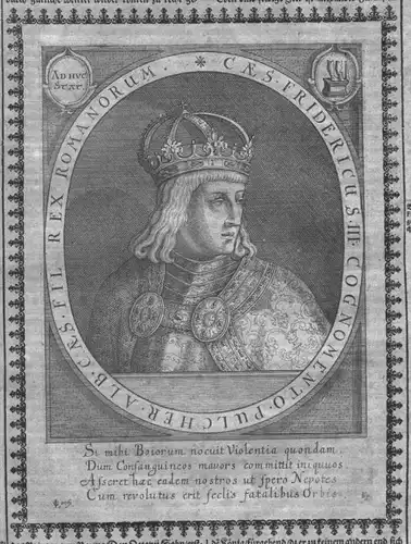 Friedrich I der Schöne Kaiser Herzog König Portrait Kupferstich
