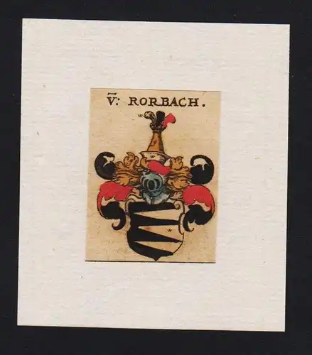 . von Rorbach Wappen coat of arms heraldry Heraldik Kupferstich
