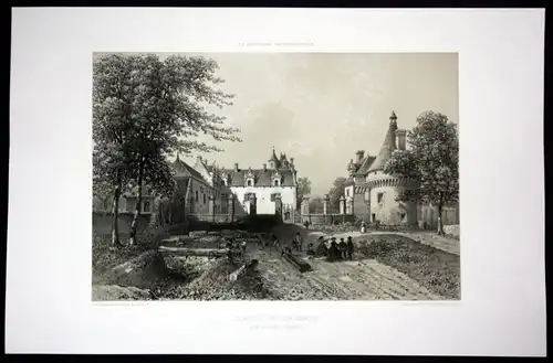 Chateau de Pen March - Penmarch Chateau Schloss Bretagne Frankreich France Lithographie