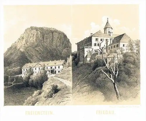Sankt-Peter-Freienstein bei Loeben Friedau Original Lithographie Reichert