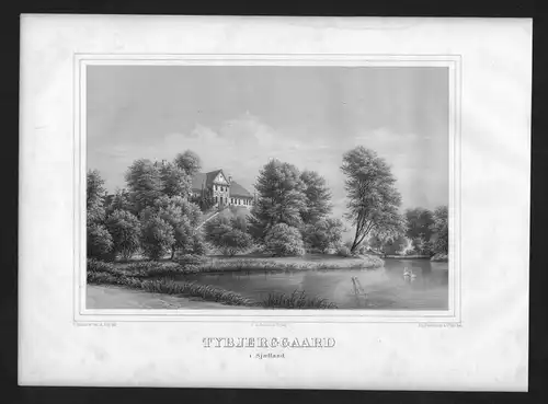 Tybjerg Bauernhof Tybjerggaard Sjaelland Danmark Litografi Lithographie