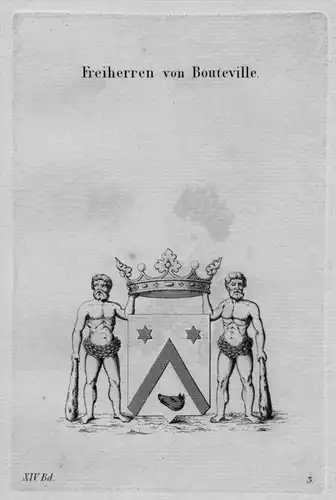 Bouteville Wappen Adel coat of arms heraldry Heraldik Kupferstich