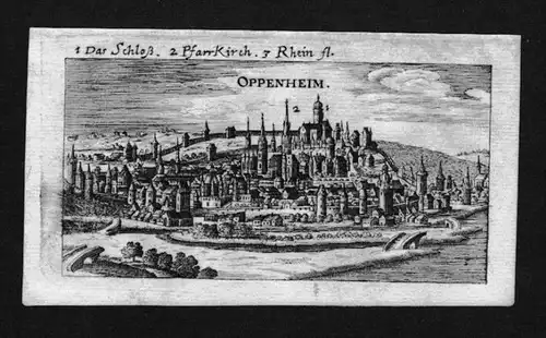 Oppenheim - Oppenheim Gesamtansicht Kupferstich Riegel