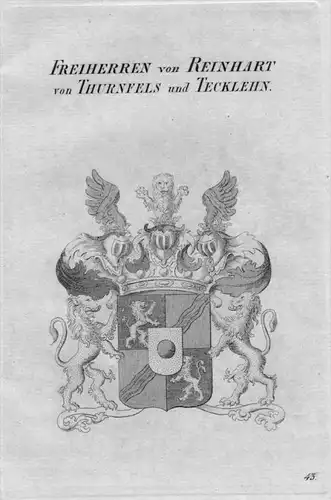 Reinhart Thurnfels Tecklehn Wappen Adel coat of arms Heraldik Kupferstich