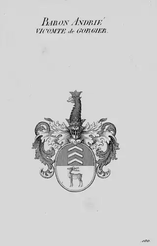 Andrie Gorgier Wappen Adel coat of arms heraldry Heraldik Kupferstich