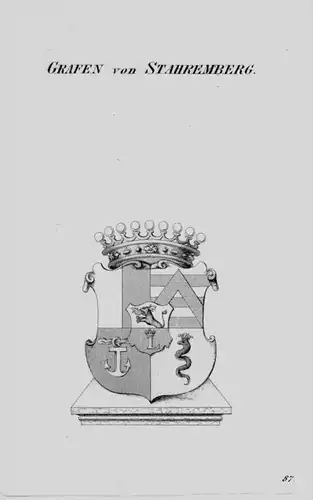 Stahremberg Wappen Adel coat of arms heraldry Heraldik crest Kupferstich