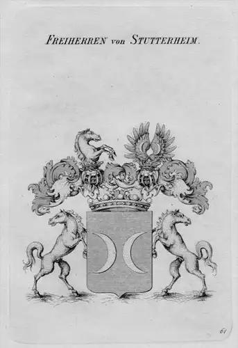 Stutterheim Wappen Adel coat of arms heraldry Heraldik crest Kupferstich
