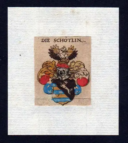 h. von Schötlin Schoetlin Wappen coat of arms heraldry Heraldik Kupferstich