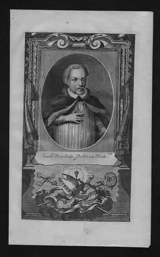 Jakob Rosolenz Probst von Staetz gravure engraving Kupferstich Portrait