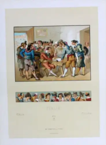 Italy Italien Rom XIX Jh. Trachten costumes Lithographie lithograph