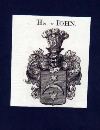 Herren v. John Heraldik Kupferstich Wappen Heraldik coat of arms