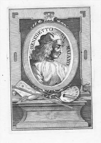 Benedetto da Maiono Italia sculptor Portrait acquaforte engraving