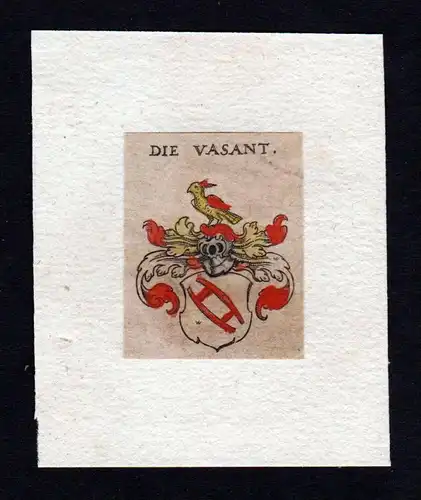 h. Vasant Wappen coat of arms heraldry Heraldik Kupferstich