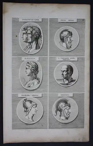 - Augustus Cleopatra Hannibal Diomedes antiquity Greek Roman engraving