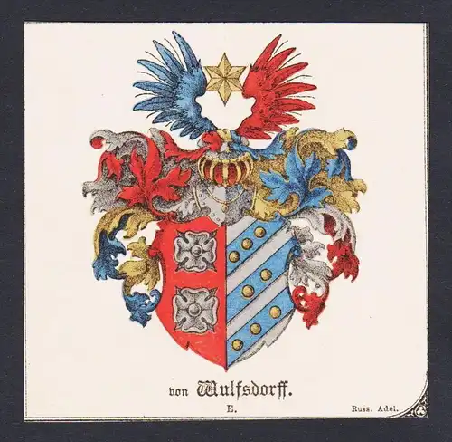. von Wulfsdorf Wappen Heraldik coat of arms heraldry Litho