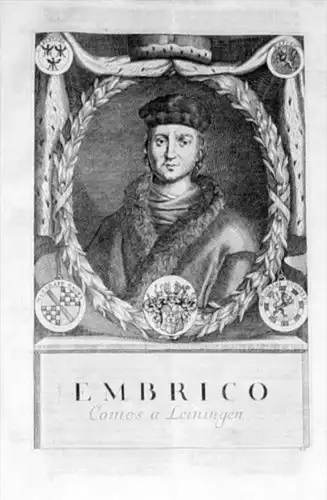 Embricho Bischof v Würzburg Kupferstich Portrait