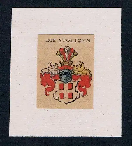 . von Stoltz die Stoltzen Wappen coat of arms heraldry Heraldik Kupferstich