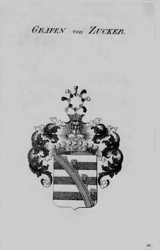 Zucker Wappen Adel coat of arms heraldry Heraldik crest Kupferstich