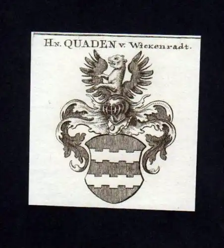 Herren Quaden v. Wickenradt Kupferstich Wappen