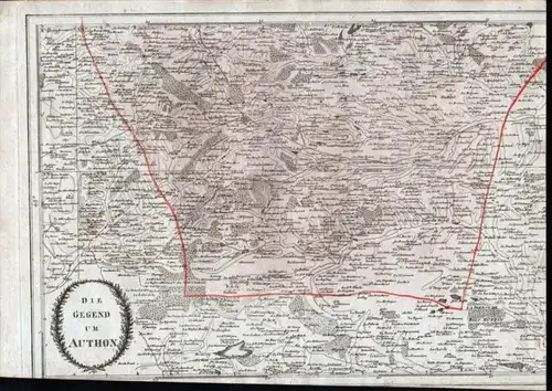 Die Gegend um Authon - Authon-du-Perche Saint-Bomer Charbonnieres - carte gravure map Karte engraving.