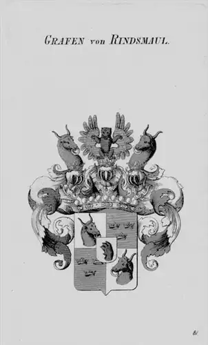 Rindsmaul Wappen Adel coat of arms heraldry Heraldik crest Kupferstich