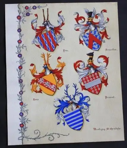 Yve Senzeilles Peissant Sars   Blason Wappen heraldry heraldique Heraldik