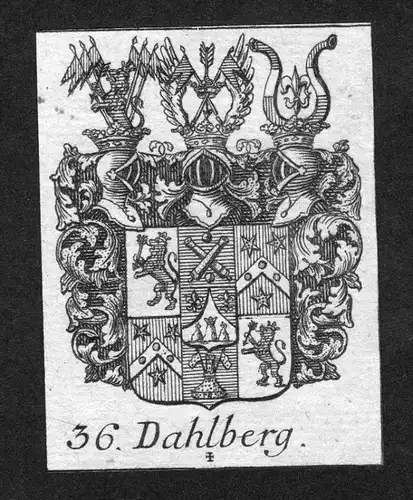 - Dahlberg Wappen vapen coat of arms Heraldik Genealogie Kupferstich