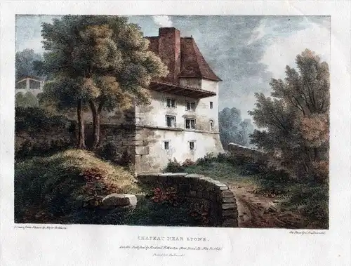 Lyon Chateau Rhone-Alpes Lithographie Cockburn